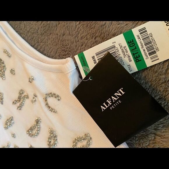 Blinged out white Alfani tank - Picture 5 of 8